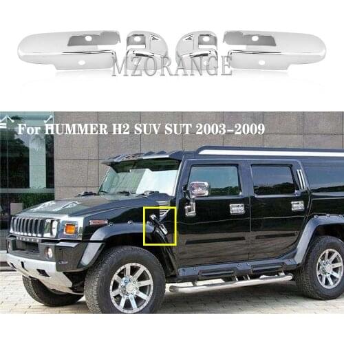 Hood Side Hinge Cover Trim Cap Guard For HUMMER H2 SUV SUT 2003-2009 chrome 4PCS Car accessories
