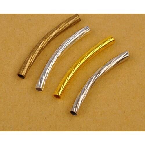 500pcs Curved Tube Spacer Beads Connector Jewelry Findings For Bracelets Necklace DIY Jewelry Making Accessories