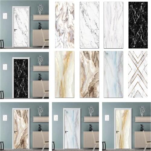 Abstract Marble Grain 3D Door Wallpaper Poster PVC Bedroom Living Room Decoration Modern Geometric Home Fashion Design Sticker