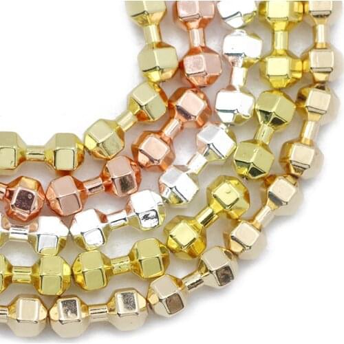 Dumbbell Shape Rose Gold Hematite Natural Stone Spacer Loose Beads For Jewelry Making DIY Bracelets Accessories 10pcs 15x6MM