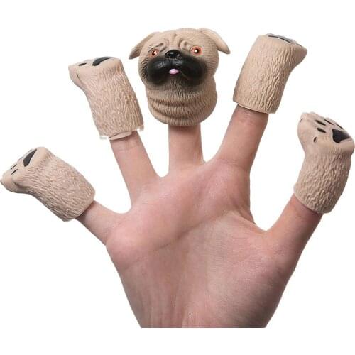 Squirrel Finger Hand Puppet Toy Vinyl Cartoon Animal Finger Doll Role Play Storytelling Parent-Child Interaction Finger Doll