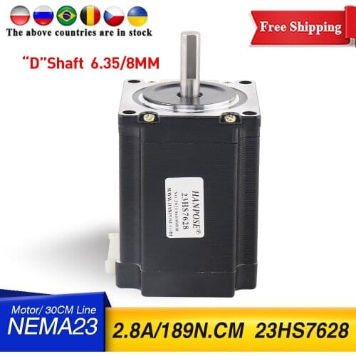 Free shipping Best sellers 1 PCS 2 phase 4-Leads 189N.cm 76mm 23HS7628 Nema23 Stepper Motor For 3D Printer Monitor Equipment