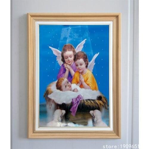 No frame classical religious figures cartoon baby angels canvas printings oil painting printed on cotton art decoration picture