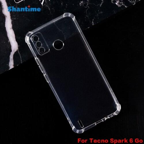 For Tecno Spark 6 Go Case Ultra Thin Crystal Clear Shock Absorption Technology Bumper Soft TPU Cover Case For Tecno Spark 6 Go