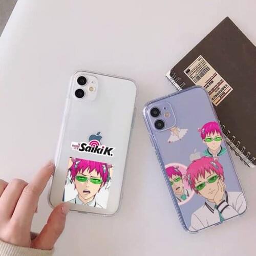 The Disastrous Life of Saiki K Saiki Kusuo Phone Case For iphone 12 11 mini x xs xr pro max 8 7 6s 6 5 5s 5c se plus Transparent
