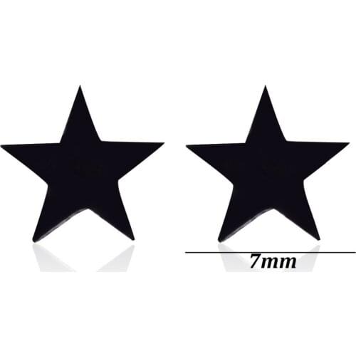 Black Stainless Steel Earrings Christmas Gifts For Women Cute Star Stud Earrings Trendy Korean Female Jewelry boucle d'oreille