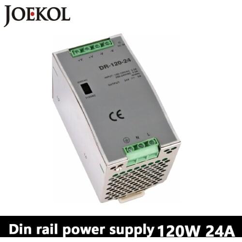 DR-120 Din Rail Power Supply 120W 24V 5A,Switching Power Supply AC 110v/220v Transformer To DC 24v,ac dc converter
