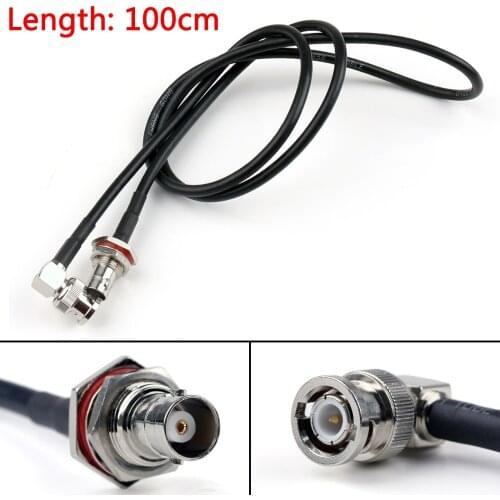 Artudatech 20cm/50cm/1m RG58 Cable BNC Male Plug Right Angle To BNC Female Bulkhead Jack Coax Pigtail 8in/20in/3ft