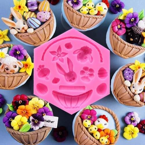 Rabbit bunny Easter animal silicone mold Cake Tools Cupcake decorating Gumpaste fondant chocolate mould