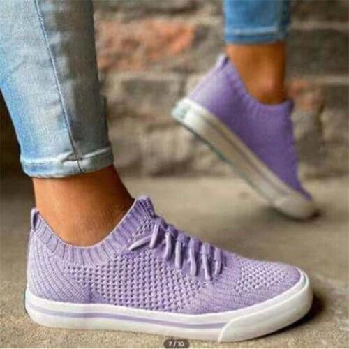 New sports shoes womens mesh surface rhinestone flying woven casual running shoes womens single shoes vulcanized shoes
