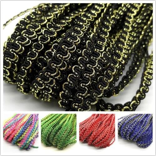 5 yards 6mm Gold Silver Line Wave Lace Ribbon Stage Performance Dress Costume Handmade Trims Wedding Party Accessories #Ro