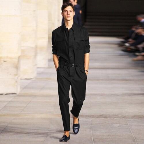 M-4XL Influx male jumpsuit cover decoration mens pants work clothes Coverall mens trend Rompers feet trousers spring
