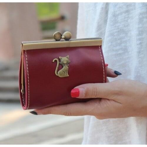 Retro Bronze Metal Small Women Coin Purse Mini Change Purses Card Bags