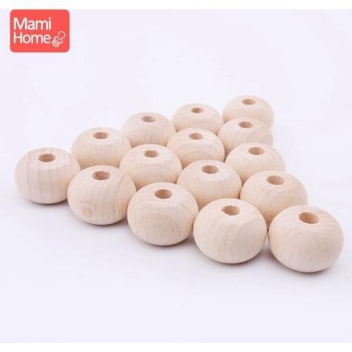 Mamihome 10pc Wooden Teether Beech Abacus Beads 23*15mm Wood Beads For Baby Chew Toy DIY Accessories Newborn Gifts Baby Teething