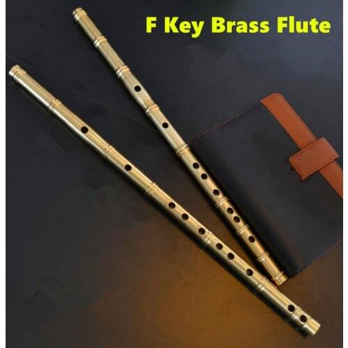 Brass Metal Flute Dizi F Key Metal Flauta Thicken Brass Chinese Flute Professional Musical Instrument Flauta Self-defense Weapon