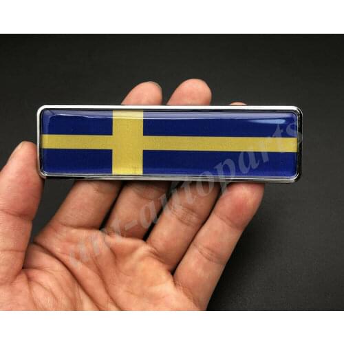 3D Metal Sweden Flag Car Emblem Badge Gift Saab Motorcycle Sticker Fairing