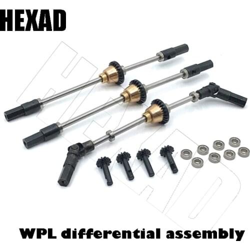 Upgrade Modification Front/Middle/Rear Axle Metal Differential Assembly For WPL Henglong Six-Wheel Drive Military Card