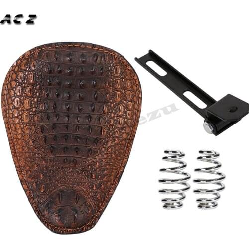ACZ Motorcycle Leather Front Driver Solo Seat Retro 3" Spring Bracket Mount Kit For Harley Sportster Bobber Chopper Custom