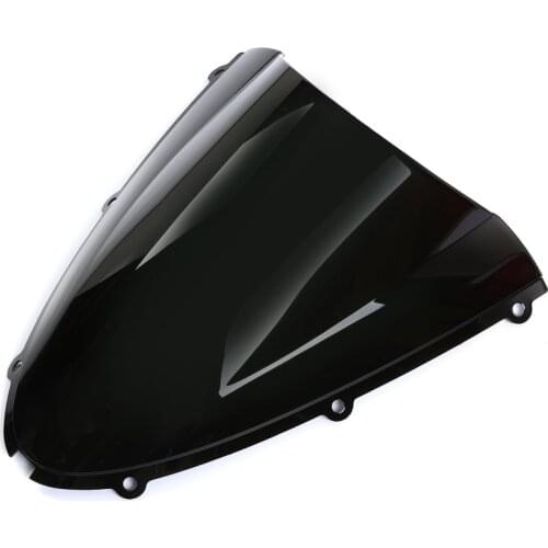 Motorcycle Black Double Bubble Windscreen Windshield Screen ABS Shield Fit For Kawasaki Ninja ZX6R 2005-2008 ZX-10R 2006-2007