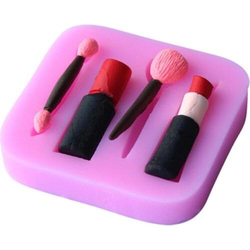 Cartoon Makeup Tool Lipstick Fondant Gift Molds 3D Silicone Soap Chocolate Candy Decorative Baking Bakeware kitchen Accessories