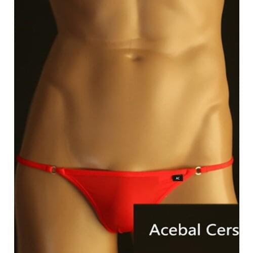 Acebal Cers 2017 Brand Nylon Low Gay Gay Pants and String G sexy Mens Underwear Mens Pencil Bikini Underwear Crotch Cueca Gay