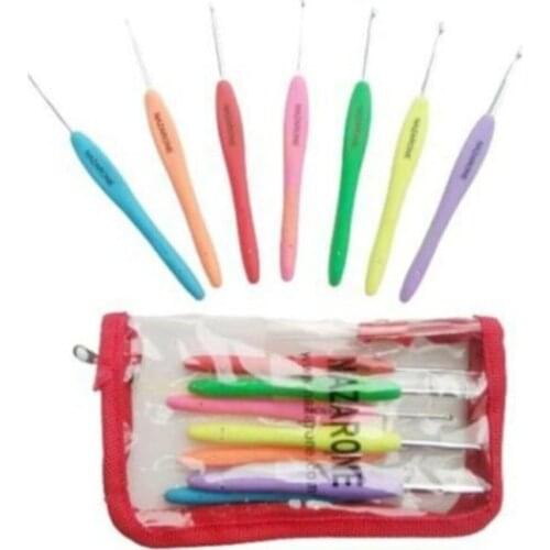 Bag Elastic Handle Crochet Hook Set-7 Pcs