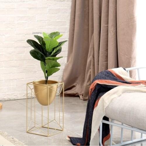 Nordic Wrought Iron Office Flower Shelves Home Living Room Floor-standing Plant Rack Indoor Balcony Flower Pot Stand Decoration