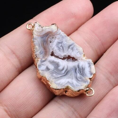 Natural Agates Irregular Charms Connector Fashion Quartz Pendants For Jewelry Making DIY Necklace Bracelet Accessories Wholesale