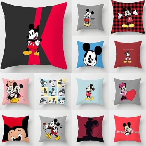 Disney Series Mickey Mouse Pillowcase Cartoon Pillow Cover Cushion Cover Decor Home Cute Christmas Kids Room Decoration Gifts