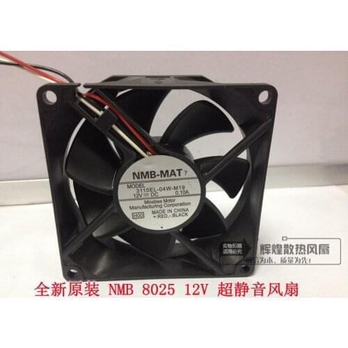 NEW NMB-MAT Minebea 3110EL-04W-M19 8025 12V 0.10A 8CM silence cooling fan