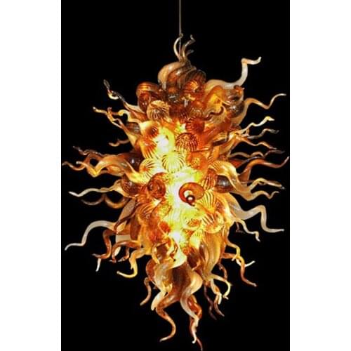 Hotel Decor Hand Blown Murano Glass Chihuly Style Custom Decorative Hanging LED Chandeliers