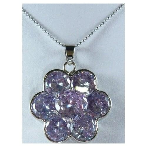 Adays niceest jewelry purple flowrer crystal pendant necklace