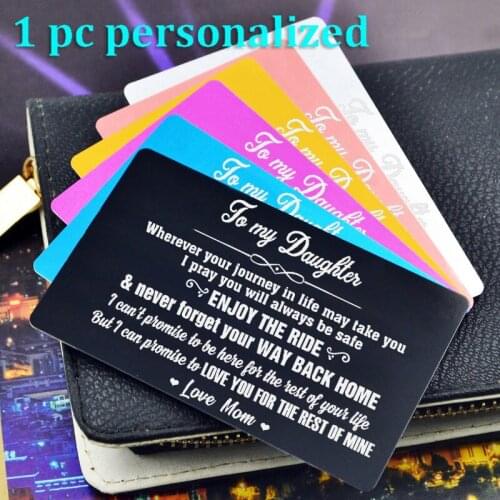 Personalized Metal Wallet Card Insert Custom Laser Engraved Message Card Romantic Gift Family Love Greeting Card KP045