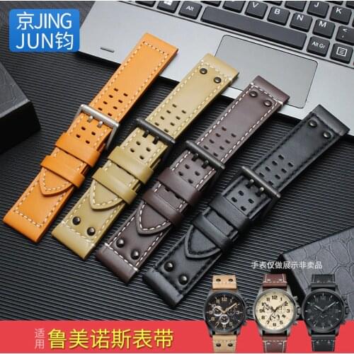 Shengmeirui 26MM leather strap FOR Luminox 1940 1861 1920 1925 military watch sports watch with pin buckle