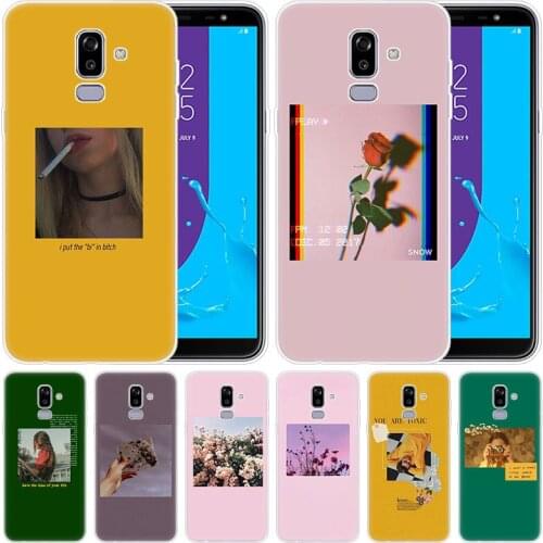 Silicone Case Great art prints blooming flowers for Samsung Galaxy J8 J7 J6 J4 J2 2018 Core J3 2016 J5 2017 EU J4 Plus J7 Prime