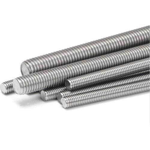 M3 M4 M5 full thread steel rod pontil Length 16-250mm 304 stainless long steel pole screw bolt bar 3D printer light hanger