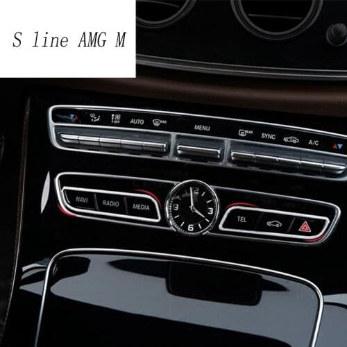 Car-styling Console Panel Cover Frame Trim stainless steel Sticker For Mercedes Benz C Class W205 2015-2017 GLC Accessories