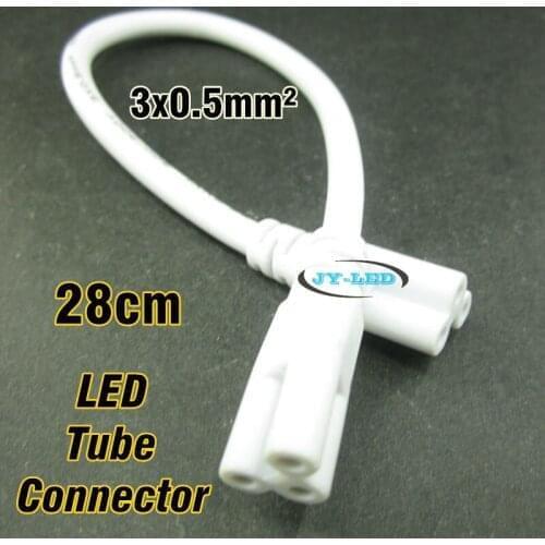 T5 LED Tube Connector Cable, Double Female Plug tri-core 3 Pin 28cm For Fluorescent Lamp Extend Connecting