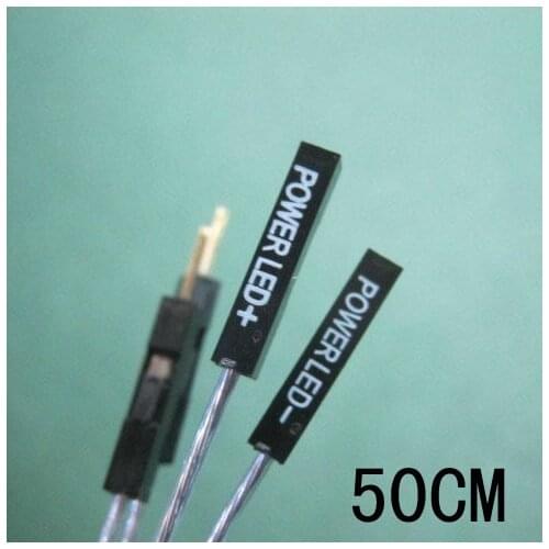 50cm DuPont 2P extended wire host power LED+/ POWER - indicator light extended line silver plated wire can be customized
