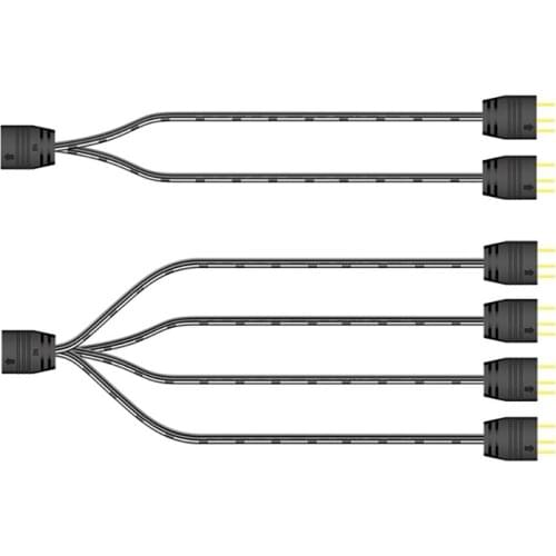 5V 3-Pin ARGB Extension Cable One Point Two/Four ARGB Sync Hub Extension Line Support 5V 3Pin Memory Vest Light Bar Fan