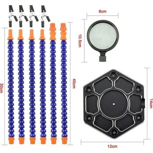 USB Third Hand Led Magnifier Soldering Station Electronics PCB Repair Holder