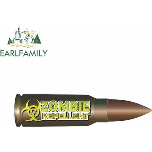 EARLFAMILY 13cm x 3.5cm For Zombie Bullet Hard Hat Vinyl Decal Sticker Personality Car Creative Stickers Car Decoration