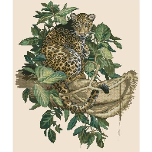 Top Quality hotselling lovely counted cross stitch kit leopard panther Bucilla 43691