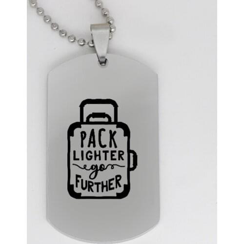 Ufine jewelry inspirational pendant army card pack lighter go further stainless steel Customed necklace N4100