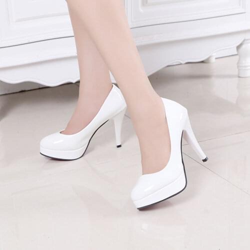 2019 autumn new high heels fashion waterproof round head professional high heels black large size 34-42 female high heels