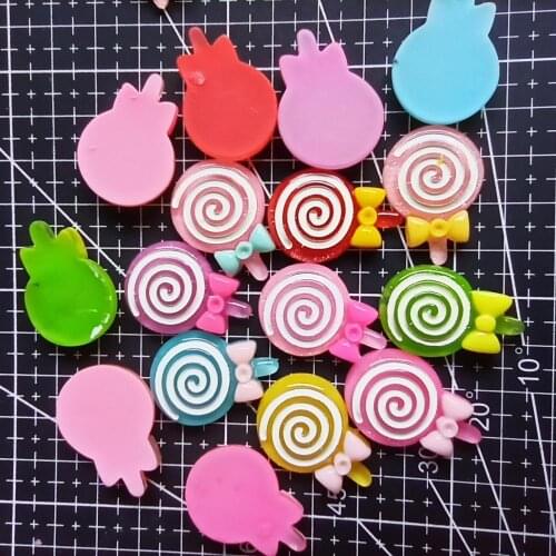 1pcs/lot resin flat back lollipop candy 30mm simulation of food Cabochon Scrapbook DIY phone decoration