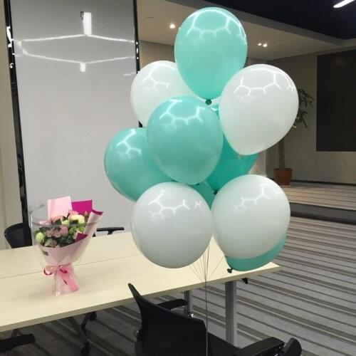 100 balloons Mint Green and white latex balloon helium 10 inch Tiffany Blue Party Supplies Wedding Event Party Birthday Decor