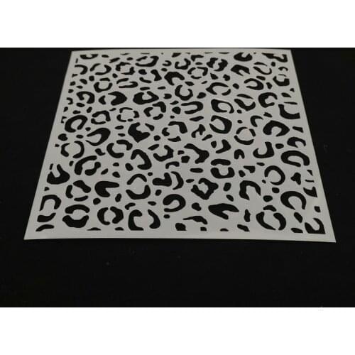 13*13 Leopard pvc Layering Stencils for DIY Scrapbooking/photo album Decorative Embossing DIY Paper Cards Crafts