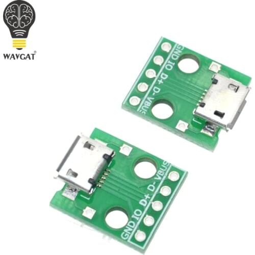 5pcs MICRO USB to DIP Adapter 5pin female connector B type pcb converter pinboard 2.54