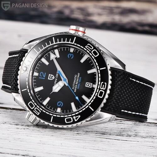 PAGANI DESIGN Mens Fashion Watch Ceramic Rotating Bezel 100M Waterproof Automatic Mechanical Watch Sapphire Relogio Masculino